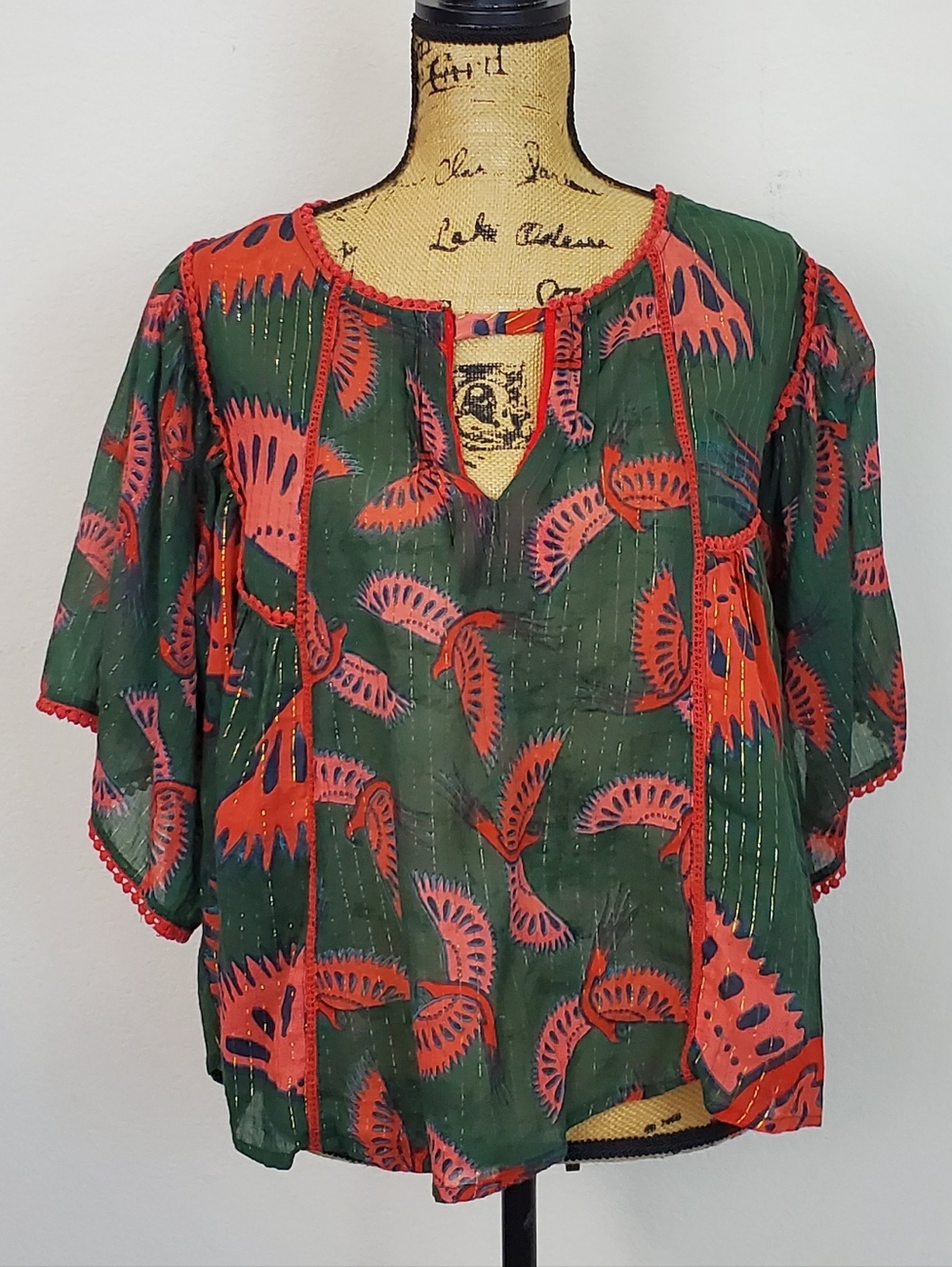 Rachel Zoe Boho Flowy Top Sz M